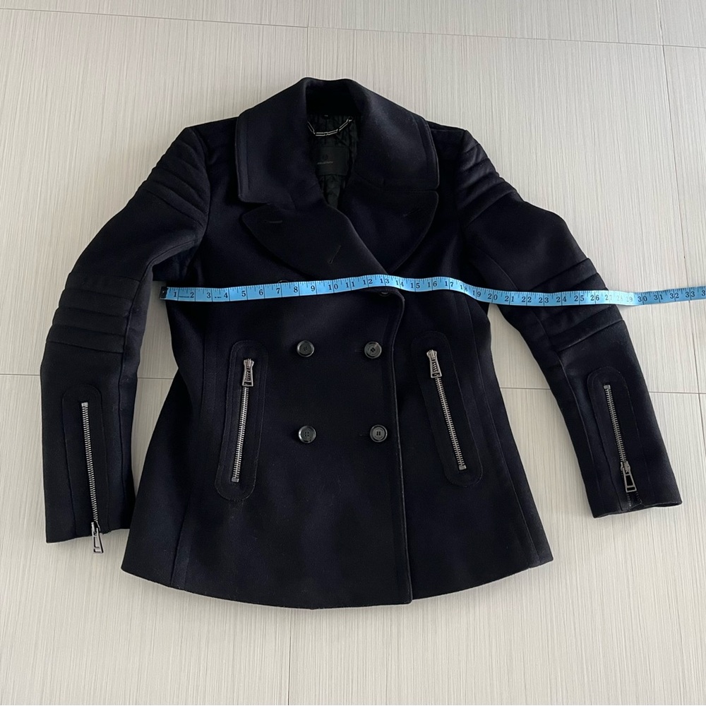 Belstaff Black Double-Breasted Pea Coat - Picture 7 of 16